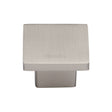 This is an image of a Heritage Brass - Cabinet Knob Classic Square Design 32mm Satin Nickel Finish, c1254-32-sn that is available to order from T.H Wiggans Ironmongery in Kendal.