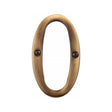 This is an image of a Heritage Brass - Numeral 0 Face Fix 76mm (3") Antique Brass Finish, c1560-0-at that is available to order from T.H Wiggans Ironmongery in Kendal.