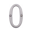This is an image of a Heritage Brass - Numeral 0 Face Fix 76mm (3") Satin Chrome Finish, c1560-0-sc that is available to order from T.H Wiggans Ironmongery in Kendal.
