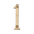 This is an image of a Heritage Brass - Numeral 1 Face Fix 76mm (3") Polished Brass Finish, c1560-1-pb that is available to order from T.H Wiggans Ironmongery in Kendal.