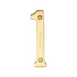 This is an image of a Heritage Brass - Numeral 1 Face Fix 76mm (3") Satin Brass Finish, c1560-1-sb that is available to order from T.H Wiggans Ironmongery in Kendal.