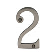This is an image of a Heritage Brass - Numeral 2 Face Fix 76mm (3") Matt Bronze Finish, c1560-2-mb that is available to order from T.H Wiggans Ironmongery in Kendal.