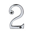 This is an image of a Heritage Brass - Numeral 2 Face Fix 76mm (3") Polished Chrome Finish, c1560-2-pc that is available to order from T.H Wiggans Ironmongery in Kendal.