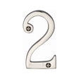 This is an image of a Heritage Brass - Numeral 2 Face Fix 76mm (3") Polished Nickel Finish, c1560-2-pnf that is available to order from T.H Wiggans Ironmongery in Kendal.