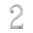 This is an image of a Heritage Brass - Numeral 2 Face Fix 76mm (3") Satin Chrome Finish, c1560-2-sc that is available to order from T.H Wiggans Ironmongery in Kendal.