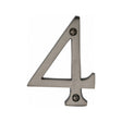 This is an image of a Heritage Brass - Numeral 4 Face Fix 76mm (3") Matt Bronze Finish, c1560-4-mb that is available to order from T.H Wiggans Ironmongery in Kendal.