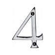 This is an image of a Heritage Brass - Numeral 4 Face Fix 76mm (3") Polished Chrome Finish, c1560-4-pc that is available to order from T.H Wiggans Ironmongery in Kendal.