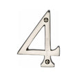 This is an image of a Heritage Brass - Numeral 4 Face Fix 76mm (3") Polished Nickel Finish, c1560-4-pnf that is available to order from T.H Wiggans Ironmongery in Kendal.