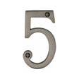 This is an image of a Heritage Brass - Numeral 5 Face Fix 76mm (3") Matt Bronze Finish, c1560-5-mb that is available to order from T.H Wiggans Ironmongery in Kendal.