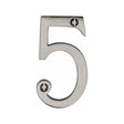 This is an image of a Heritage Brass - Numeral 5 Face Fix 76mm (3") Satin Nickel Finish, c1560-5-sn that is available to order from T.H Wiggans Ironmongery in Kendal.