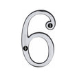 This is an image of a Heritage Brass - Numeral 6 Face Fix 76mm (3") Polished Chrome Finish, c1560-6-pc that is available to order from T.H Wiggans Ironmongery in Kendal.