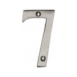 This is an image of a Heritage Brass - Numeral 7 Face Fix 76mm (3") Satin Nickel Finish, c1560-7-sn that is available to order from T.H Wiggans Ironmongery in Kendal.