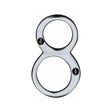 This is an image of a Heritage Brass - Numeral 8 Face Fix 76mm (3") Polished Chrome Finish, c1560-8-pc that is available to order from T.H Wiggans Ironmongery in Kendal.