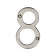 This is an image of a Heritage Brass - Numeral 8 Face Fix 76mm (3") Satin Nickel Finish, c1560-8-sn that is available to order from T.H Wiggans Ironmongery in Kendal.