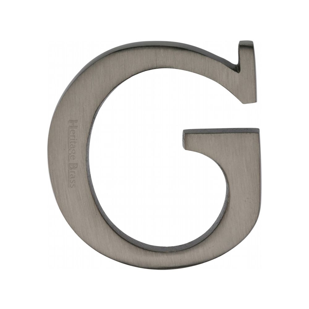 This is an image of a Heritage Brass - Alphabet G Pin Fix 51mm (2") Matt Bronze Finish, c1565-2-g-mb that is available to order from T.H Wiggans Ironmongery in Kendal.