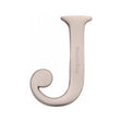 This is an image of a Heritage Brass - Alphabet J Pin Fix 51mm (2") Satin Nickel Finish, c1565-2-j-sn that is available to order from T.H Wiggans Ironmongery in Kendal.
