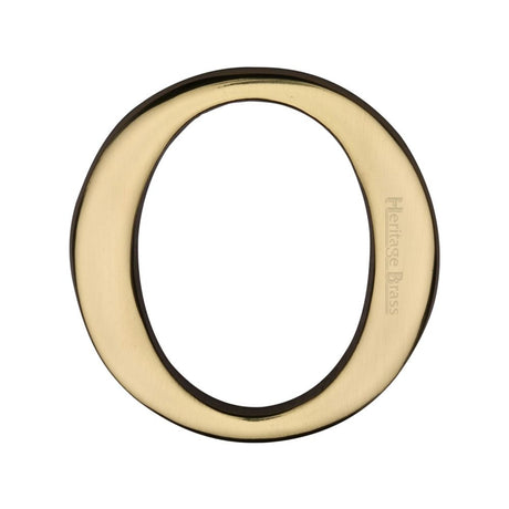 This is an image of a Heritage Brass - Alphabet O Pin Fix 51mm (2") Polished Brass Finish, c1565-2-o-pb that is available to order from T.H Wiggans Ironmongery in Kendal.