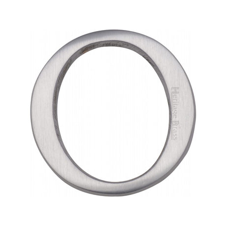 This is an image of a Heritage Brass - Alphabet O Pin Fix 51mm (2") Satin Chrome Finish, c1565-2-o-sc that is available to order from T.H Wiggans Ironmongery in Kendal.