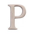 This is an image of a Heritage Brass - Alphabet P Pin Fix 51mm (2") Satin Nickel Finish, c1565-2-p-sn that is available to order from T.H Wiggans Ironmongery in Kendal.
