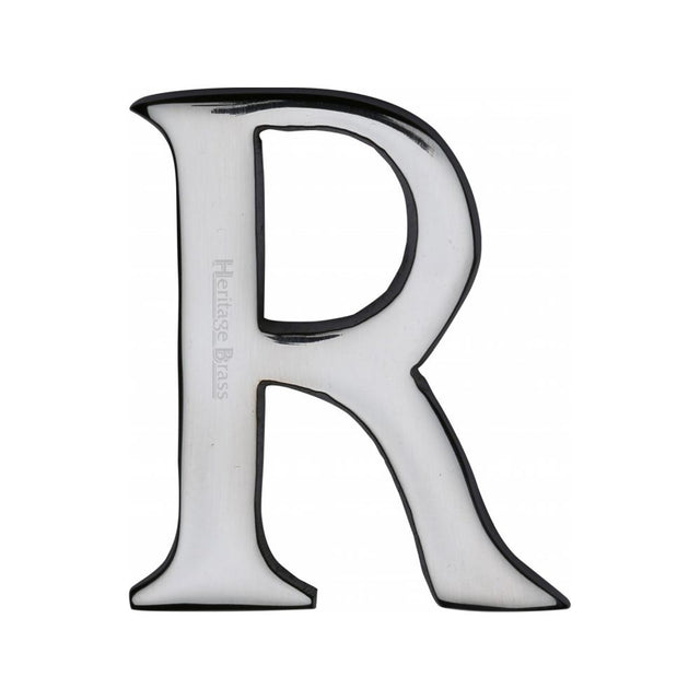 This is an image of a Heritage Brass - Alphabet R Pin Fix 51mm (2") Polished Chrome Finish, c1565-2-r-pc that is available to order from T.H Wiggans Ironmongery in Kendal.