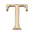 This is an image of a Heritage Brass - Alphabet T Pin Fix 51mm (2") Polished Brass Finish, c1565-2-t-pb that is available to order from T.H Wiggans Ironmongery in Kendal.
