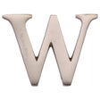 This is an image of a Heritage Brass - Alphabet W Pin Fix 51mm (2") Satin Nickel Finish, c1565-2-w-sn that is available to order from T.H Wiggans Ironmongery in Kendal.