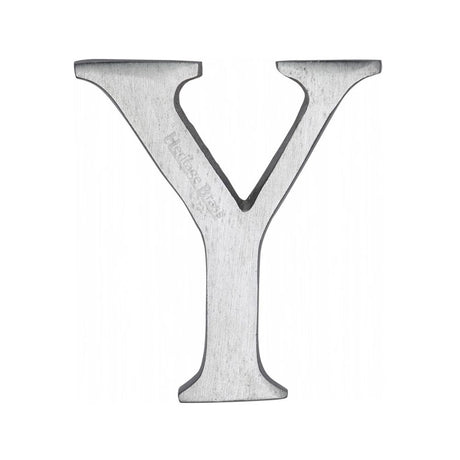 This is an image of a Heritage Brass - Alphabet Y Pin Fix 51mm (2") Satin Chrome Finish, c1565-2-y-sc that is available to order from T.H Wiggans Ironmongery in Kendal.