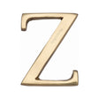 This is an image of a Heritage Brass - Alphabet Z Pin Fix 51mm (2") Polished Brass Finish, c1565-2-z-pb that is available to order from T.H Wiggans Ironmongery in Kendal.