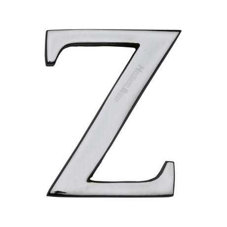 This is an image of a Heritage Brass - Alphabet Z Pin Fix 51mm (2") Polished Chrome Finish, c1565-2-z-pc that is available to order from T.H Wiggans Ironmongery in Kendal.