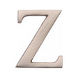 This is an image of a Heritage Brass - Alphabet Z Pin Fix 51mm (2") Satin Nickel Finish, c1565-2-z-sn that is available to order from T.H Wiggans Ironmongery in Kendal.