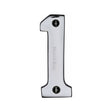 This is an image of a Heritage Brass - Numeral 1 Face Fix 76mm (3") Polished Chrome Finish, c1566-1-pc that is available to order from T.H Wiggans Ironmongery in Kendal.