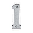 This is an image of a Heritage Brass - Numeral 1 Face Fix 76mm (3") Satin Chrome Finish, c1566-1-sc that is available to order from T.H Wiggans Ironmongery in Kendal.
