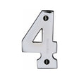 This is an image of a Heritage Brass - Numeral 4 Face Fix 76mm (3") Polished Chrome Finish, c1566-4-pc that is available to order from T.H Wiggans Ironmongery in Kendal.