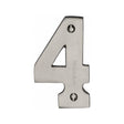 This is an image of a Heritage Brass - Numeral 4 Face Fix 76mm (3") Satin Nickel Finish, c1566-4-sn that is available to order from T.H Wiggans Ironmongery in Kendal.