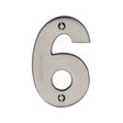 This is an image of a Heritage Brass - Numeral 6 Face Fix 76mm (3") Satin Nickel Finish, c1566-6-sn that is available to order from T.H Wiggans Ironmongery in Kendal.