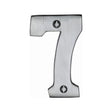 This is an image of a Heritage Brass - Numeral 7 Face Fix 76mm (3") Satin Chrome Finish, c1566-7-sc that is available to order from T.H Wiggans Ironmongery in Kendal.