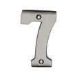 This is an image of a Heritage Brass - Numeral 7 Face Fix 76mm (3") Satin Nickel Finish, c1566-7-sn that is available to order from T.H Wiggans Ironmongery in Kendal.