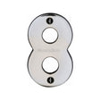 This is an image of a Heritage Brass - Numeral 8 Face Fix 76mm (3") Polished Chrome Finish, c1566-8-pc that is available to order from T.H Wiggans Ironmongery in Kendal.