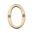 This is an image of a Heritage Brass - Numeral 0 Face Fix 51mm (2") Polished Brass Finish, c1567-0-pb that is available to order from T.H Wiggans Ironmongery in Kendal.