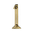 This is an image of a Heritage Brass - Numeral 1 Face Fix 51mm (2") Antique Brass Finish, c1567-1-at that is available to order from T.H Wiggans Ironmongery in Kendal.
