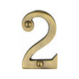This is an image of a Heritage Brass - Numeral 2 Face Fix 51mm (2") Antique Brass Finish, c1567-2-at that is available to order from T.H Wiggans Ironmongery in Kendal.