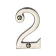 This is an image of a Heritage Brass - Numeral 2 Face Fix 51mm (2") Polished Nickel Finish, c1567-2-pnf that is available to order from T.H Wiggans Ironmongery in Kendal.
