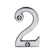 This is an image of a Heritage Brass - Numeral 2 Face Fix 51mm (2") Satin Chrome Finish, c1567-2-sc that is available to order from T.H Wiggans Ironmongery in Kendal.