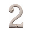 This is an image of a Heritage Brass - Numeral 2 Face Fix 51mm (2") Satin Nickel Finish, c1567-2-sn that is available to order from T.H Wiggans Ironmongery in Kendal.
