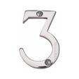 This is an image of a Heritage Brass - Numeral 3 Face Fix 51mm (2") Polished Chrome Finish, c1567-3-pc that is available to order from T.H Wiggans Ironmongery in Kendal.