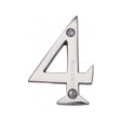 This is an image of a Heritage Brass - Numeral 4 Face Fix 51mm (2") Polished Chrome Finish, c1567-4-pc that is available to order from T.H Wiggans Ironmongery in Kendal.