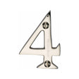 This is an image of a Heritage Brass - Numeral 4 Face Fix 51mm (2") Polished Nickel Finish, c1567-4-pnf that is available to order from T.H Wiggans Ironmongery in Kendal.