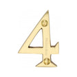 This is an image of a Heritage Brass - Numeral 4 Face Fix 51mm (2") Satin Brass Finish, c1567-4-sb that is available to order from T.H Wiggans Ironmongery in Kendal.