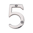 This is an image of a Heritage Brass - Numeral 5 Face Fix 51mm (2") Polished Chrome Finish, c1567-5-pc that is available to order from T.H Wiggans Ironmongery in Kendal.