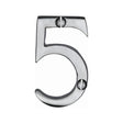 This is an image of a Heritage Brass - Numeral 5 Face Fix 51mm (2") Satin Chrome Finish, c1567-5-sc that is available to order from T.H Wiggans Ironmongery in Kendal.